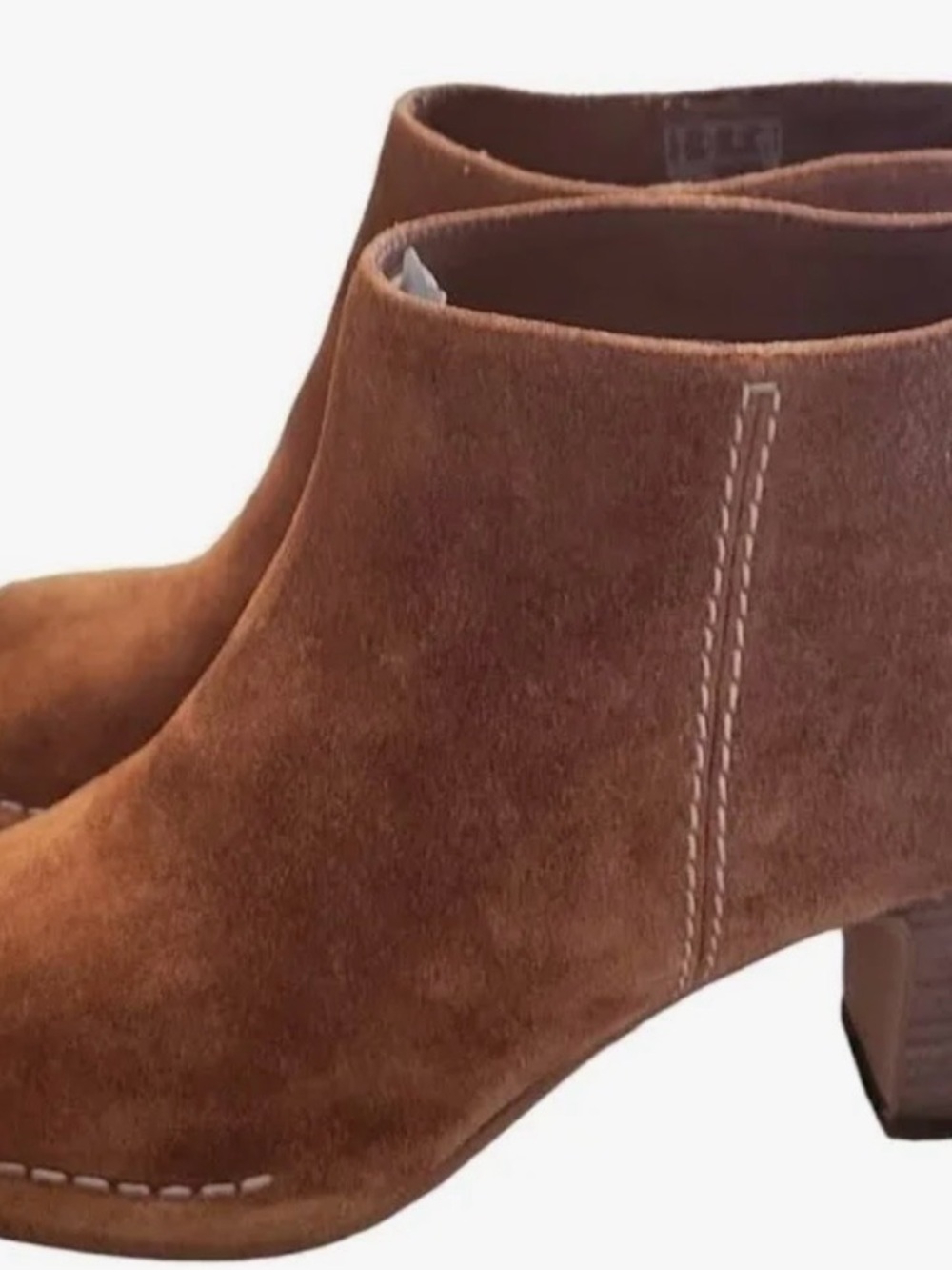 Clarks Suede Open-Toe Ankle Booties in Tan NWT